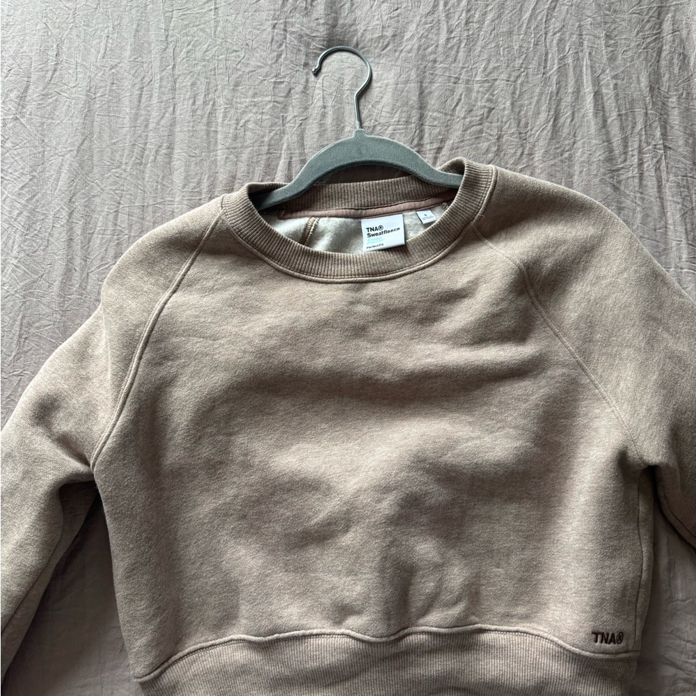 TNA Women's Beige Crew Neck Sweater